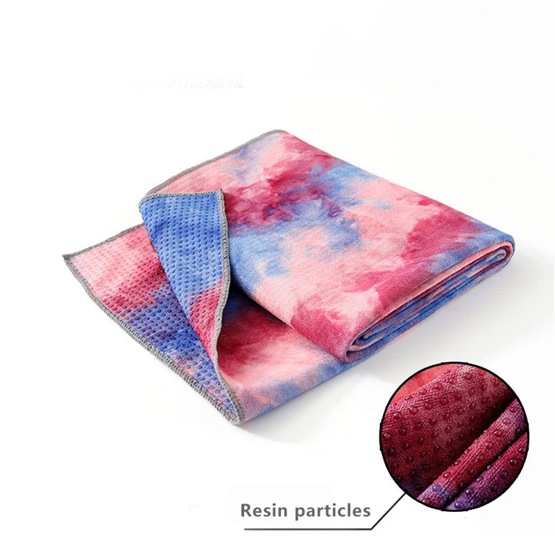 Non Slip Printed Tie-dye Yoga Mat Cover Towel Anti Skid Microfiber Yoga Mat Size 183cm*63cm Shop Towels Pilates Blankets Fitness