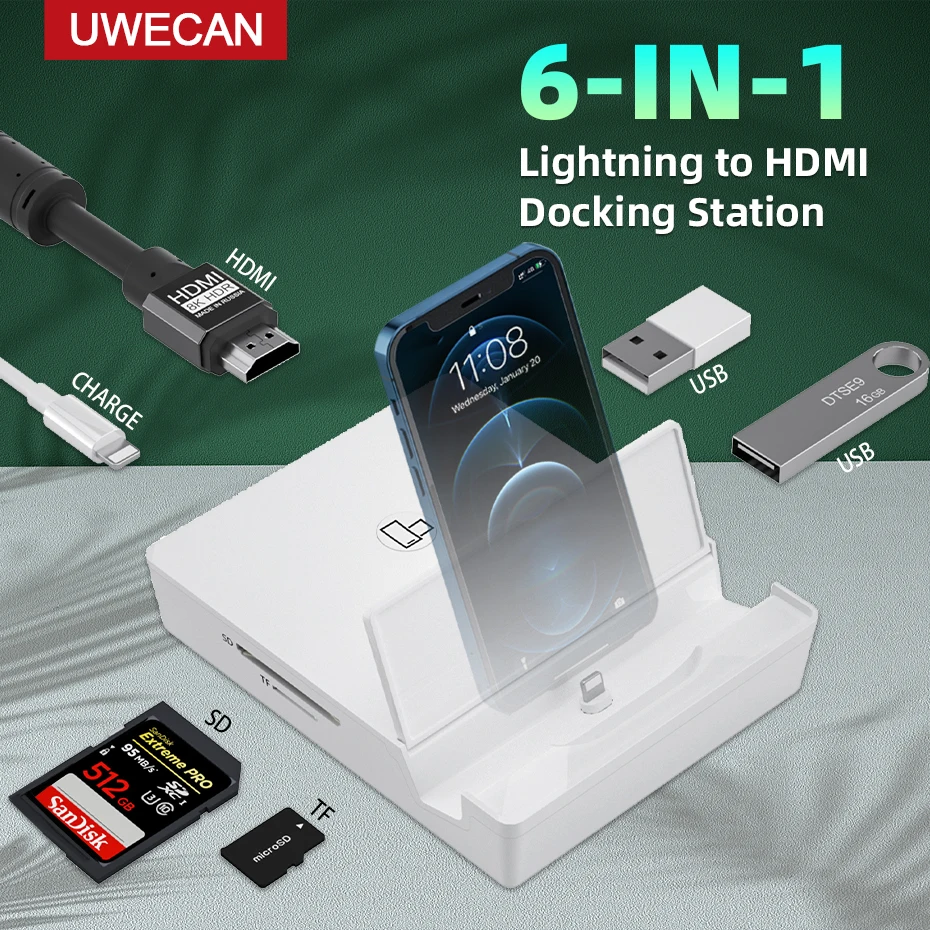 Lightning To Hub Docking Station For Iphone Ipad Station Lightning To