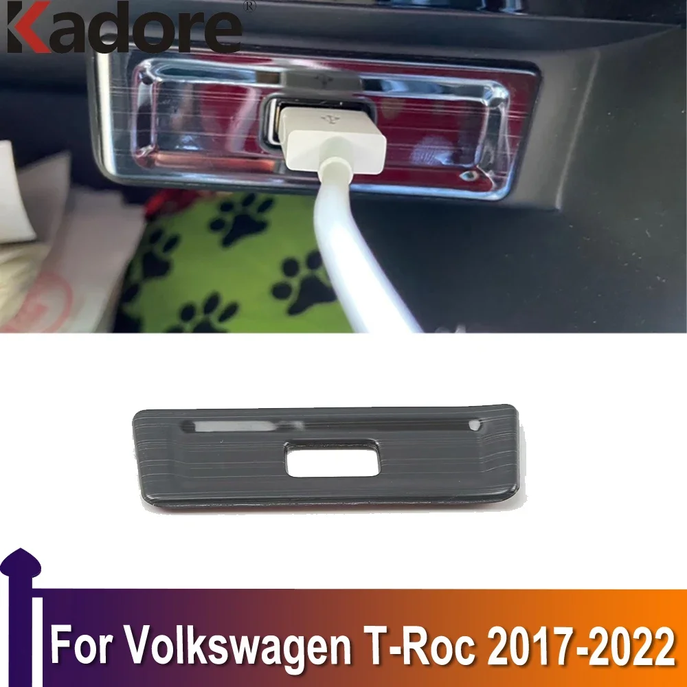 Per Volkswagen Vw T-Roc Troc 2017 2018 2019-2021 2022 Anteriore Usb Power Charge Switch Cover Trim Panel Frame Accessori Interni