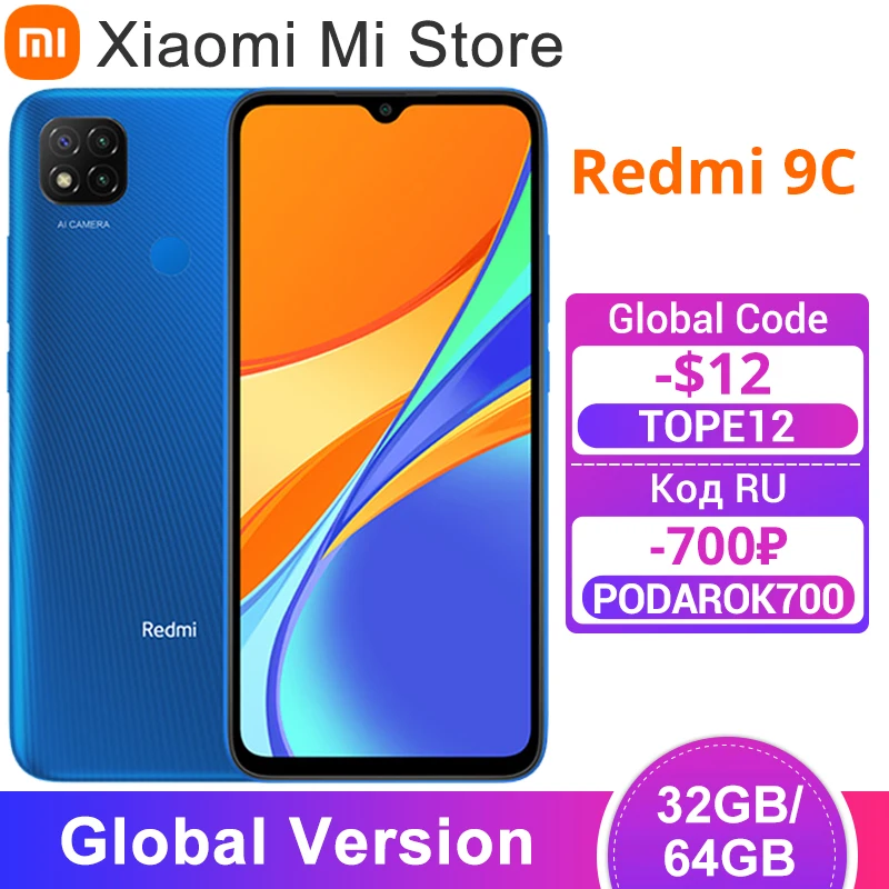 Смартфон Xiaomi Redmi 9C 32 ГБ/64 Гб ПЗУ Восьмиядерный процессор MTK Helio G35 экран 6 53 дюйма