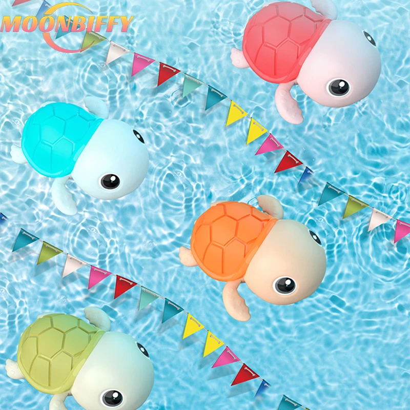 

1pc Bath Toys Baby Water Chain Clockwork Cute Cartoon Animal Turtles Baby Bathing and Bathing with Water Baby Toys
