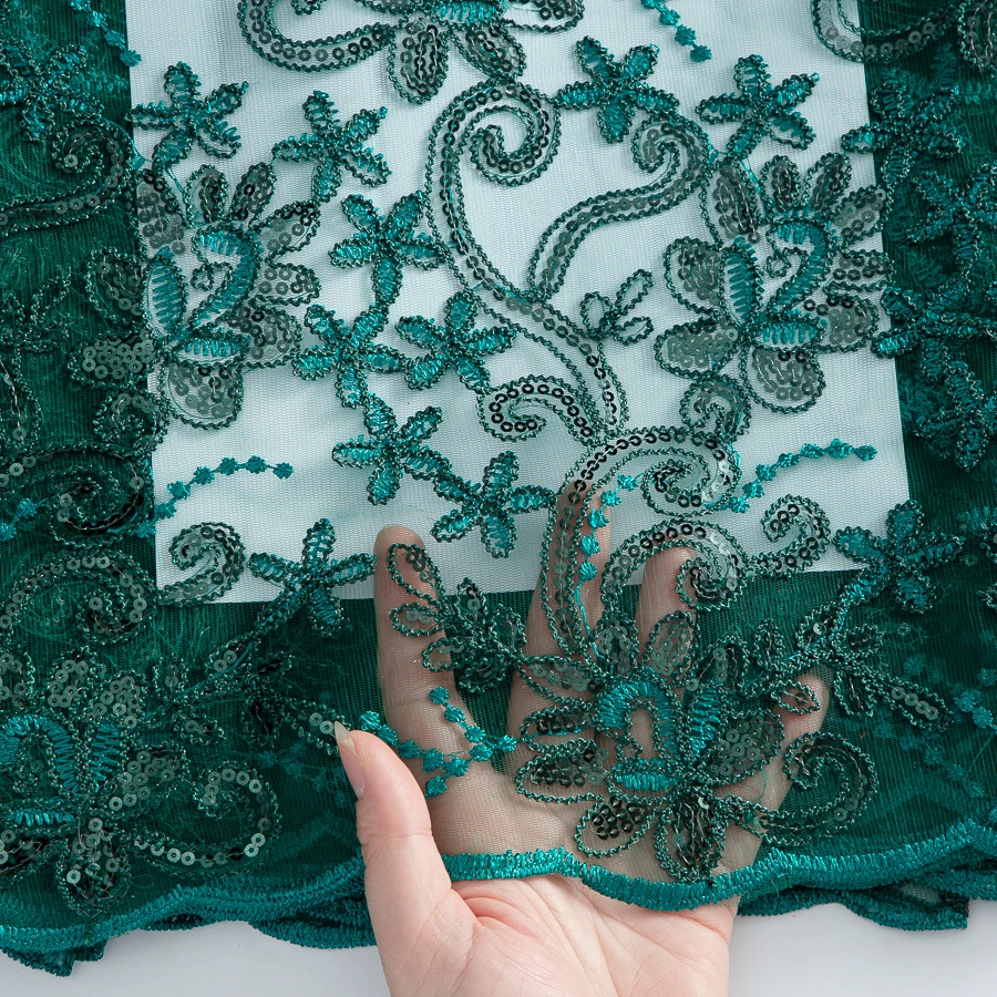 SJD LACE African Net Sequins Lace Fabrics 2026 Fashion Nigerian Tulle French Mesh Lace Fabric For Women Wedding Party Dress 4668