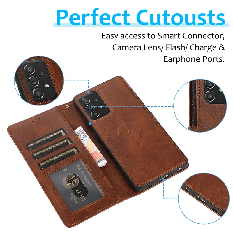 Elegant Magnetic Flip Leather Wallet Phone Case with Card Holder