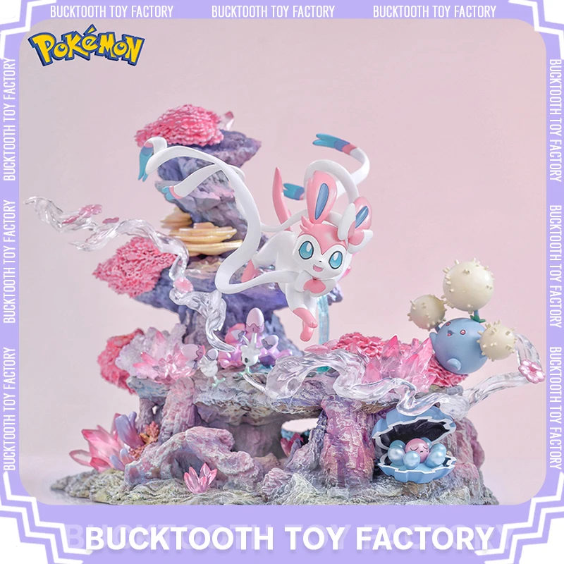 

20cm Pokemon Sylveon Anime Figures The Island of Eevee GK Figure Figurine PVC Statue Model Collection Desk Decora Ornament Toys