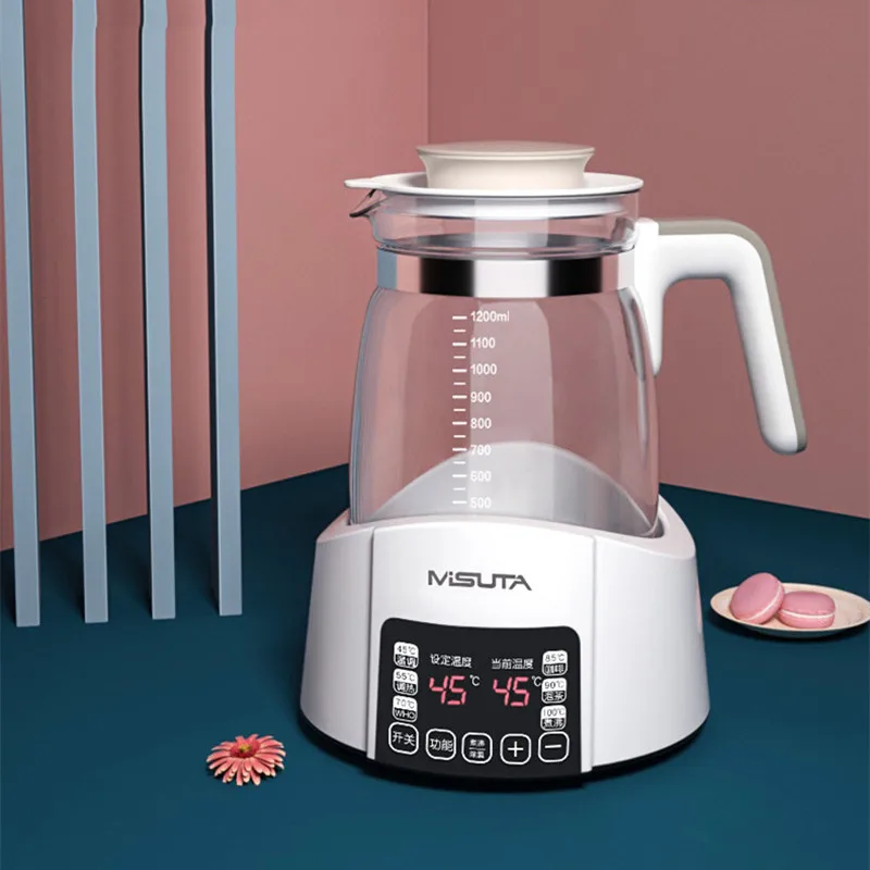 Electric Water Glass Kettle 1.2L Volume Setting Temperature 24 Hours Warm Water Tea Coffee Milk Baby Milk Warmer 220V Kettle 220v electric kettle glass water household stainless water kettle with temperature control chip