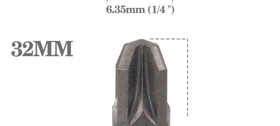 S2 25mm/50mm/100mm CR-V PZ Pozidriv Bits 1/4 Zoll 6,35mm Sechskantschaft PZ0 PZ1 PZ2 PZ3 PZ4 Anti Slip Elektro-Schraubendreher-Bit-Set – Detail 14
