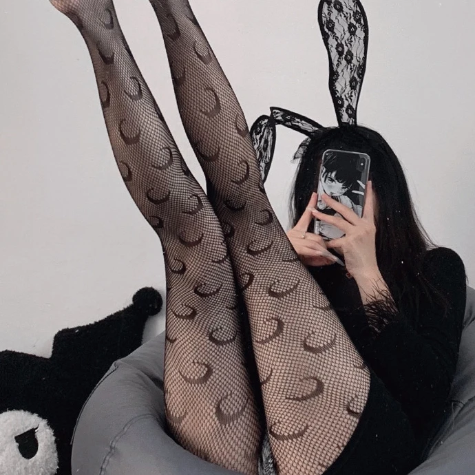 

Game Queen Pantyhose Gothic Style Tights Erotic Women's High Waisted Stockings Mesh Legging Porno Pantyhose Sexy Party Club Wear