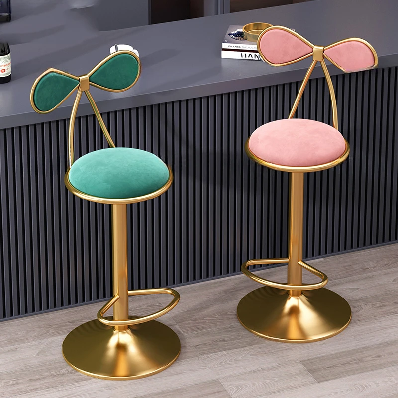 

Bar Chair Lift Rotating Bar Chair Home Modern Simple Front Desk Cashier Chair High Stool Beauty Stool Chaise Salon Furniture