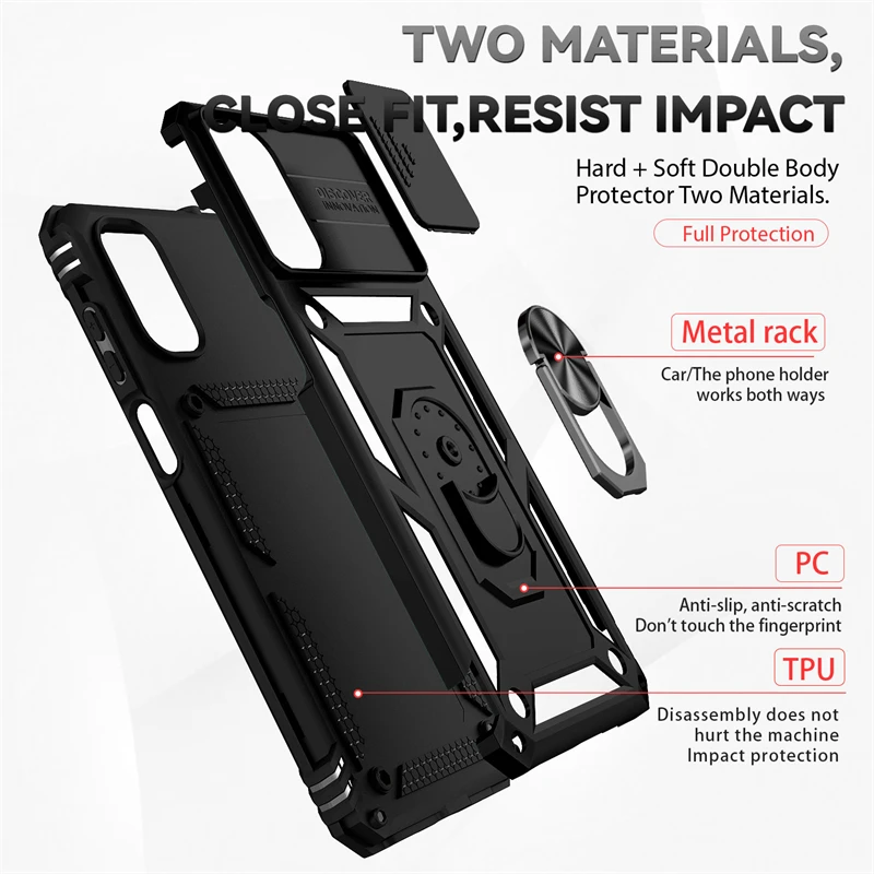 Enhanced Magnetic Phone Holder Bumper Case – Full Cover with Push Window Design