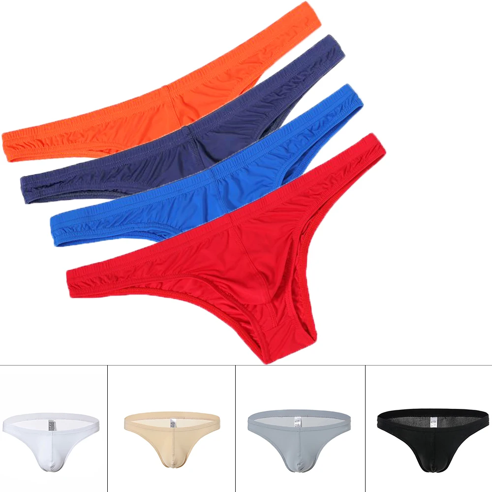 Men's Triangular Panties Ice Silk Briefs Nylon Panties For Men Bikini Low Waist Male Lingerie Underwear That Accentuates Bulge