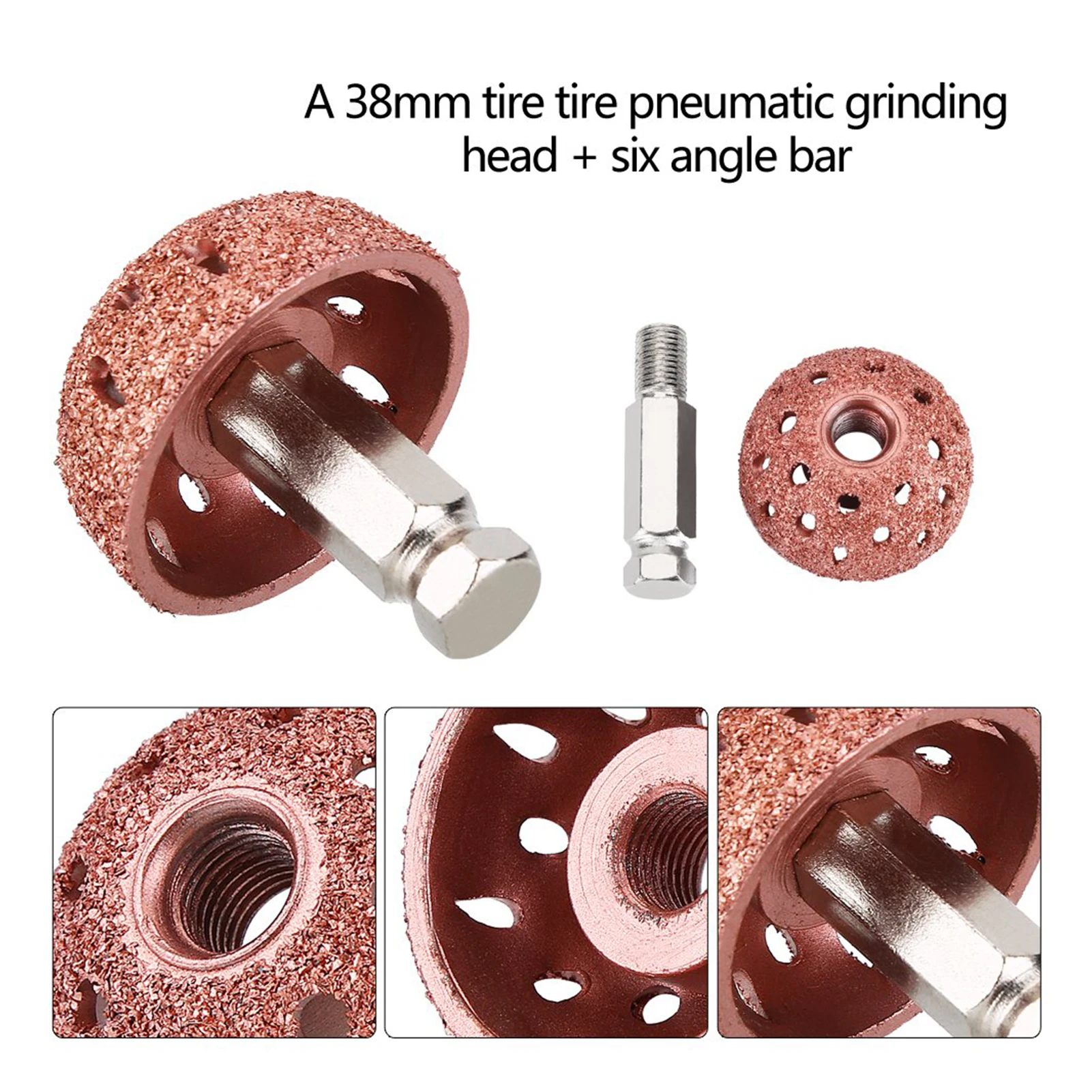 Tire Repair Tools 38mm Tire Repair Grinding Head Coarse Grit Buffing Wheel with Linking Rod Grinding Tools Buffing Wheel
