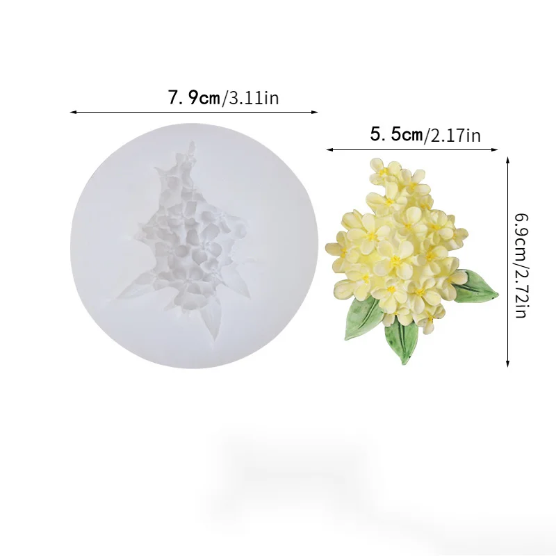 【Silicone Flower Mold Set】6Set of Silicone Flower Molds-Plum Blossom、Lavender、Linglan、Osmanthus、Hydrangea Candle Shape、Aromather