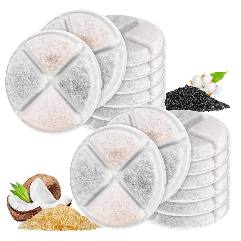 

6 pieces Pet Fountain Filter Replacement Replacement Filter Fit for 101 oz/ 3 Liter Pet Dog Water Fountain
