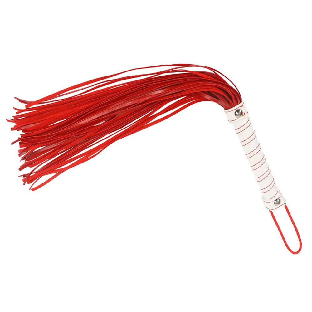 

2023 New PU Leather Horse whips,Handmade Suede Flogger 45CM Short Bull whips Cowhide Horse Riding whips Handle with Wrist Strap