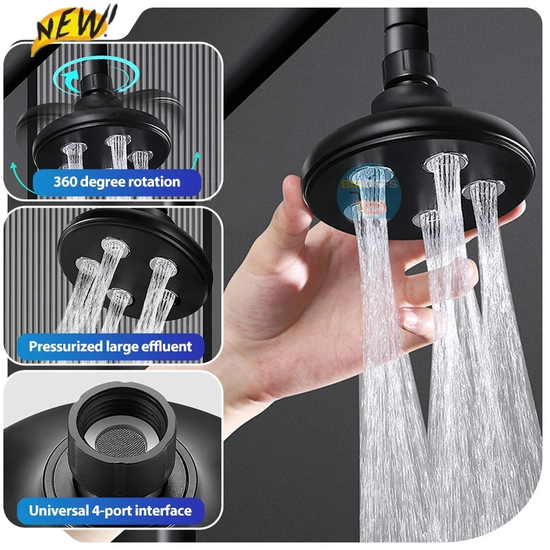 

High Pressure Mini Shower with Water Flowing Around The Shower Head, Water-saving Shower Bathroom Accessory,Top Spray Showerhead