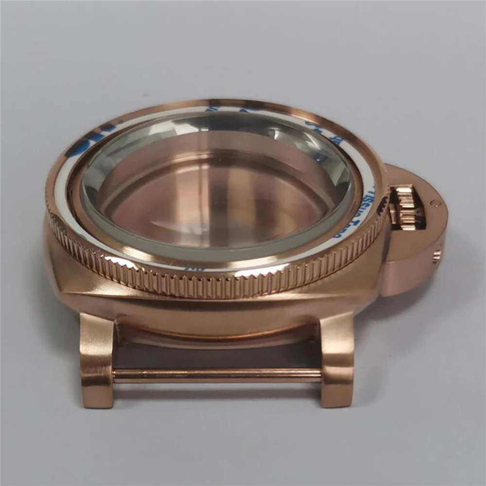 

42MM PVD Rose Gold Stainless Steel SUB Case Dual Color Bezel Steel Inner Ring for NH35/ NH36/ 4R/ 7S Movement