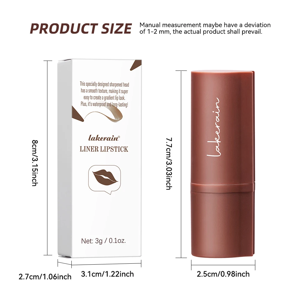 Tapered Gradient Lip Liner Matte Black Brown Velvet Lipstick Waterproof Non Sticky Contouring Tint Lipliner Crayon Lip Makeup 6