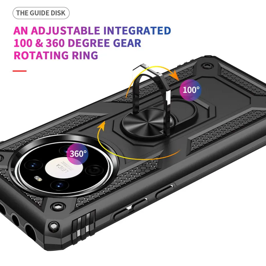 Armor Shockproof Silicone Hybrid Case with Metal Ring