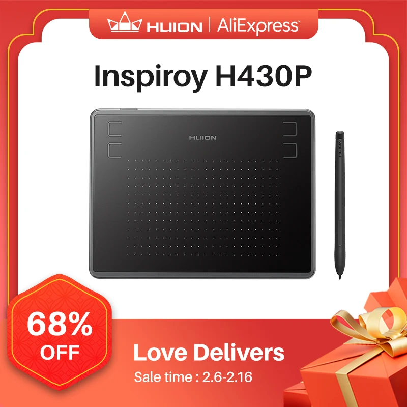 Huion H430P Digital Tablets Micro Usb Signature Graphics Drawing Pen Tablet Osu Game Tablet Senza Batteria Android Mac Windows