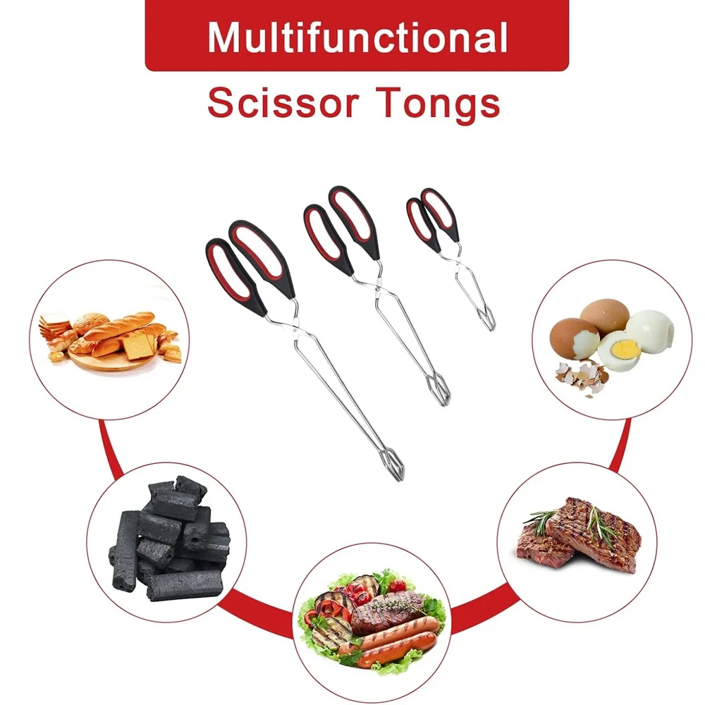 Long Handled Barbecue Scissor Tongs 4