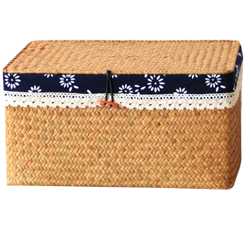 

Small Seagrass Basket With Lid Storage Baskets With Lids Bread bins