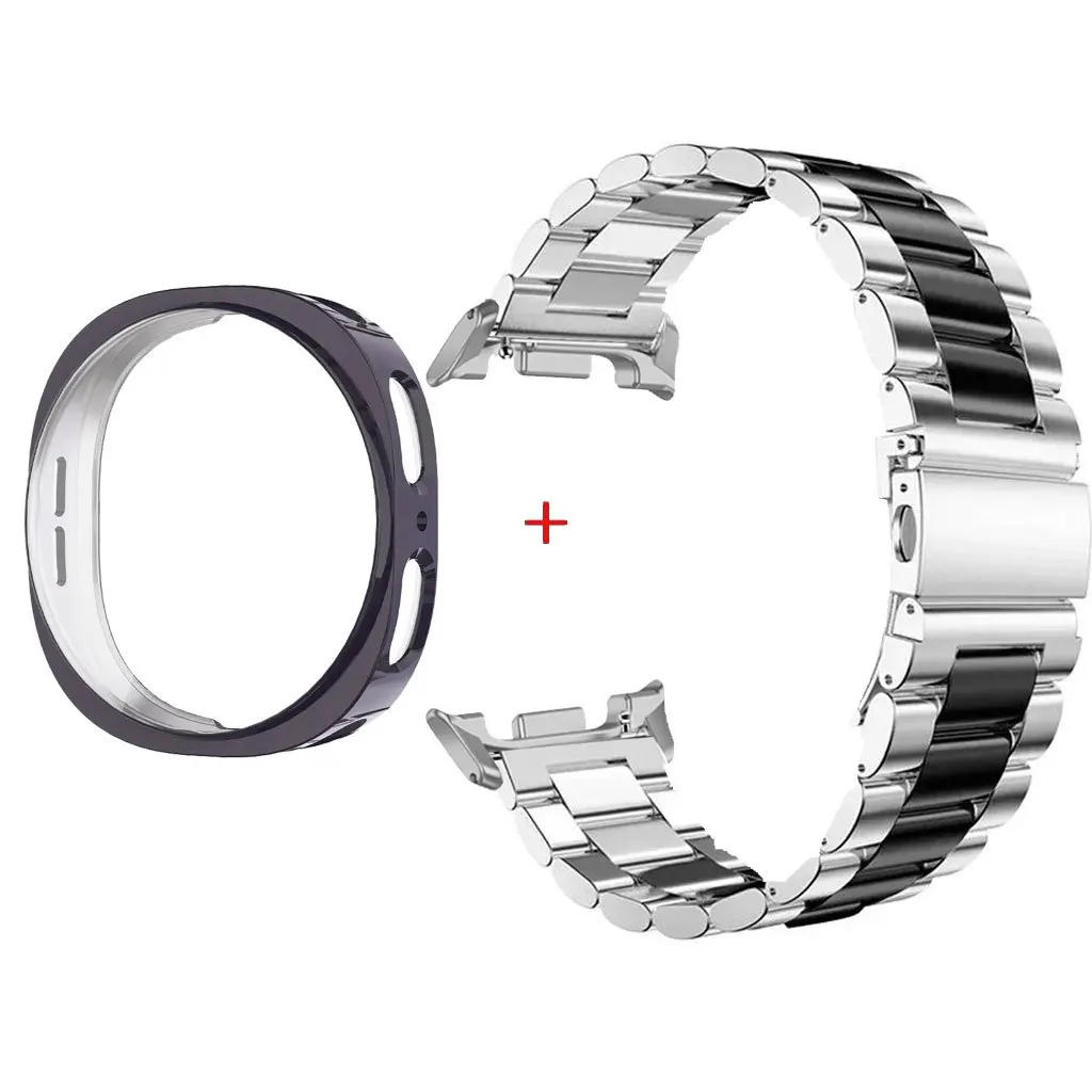 Luxury Stainless Steel Metal Strap with Full Coverage Case - Premium Bracelet Accessory