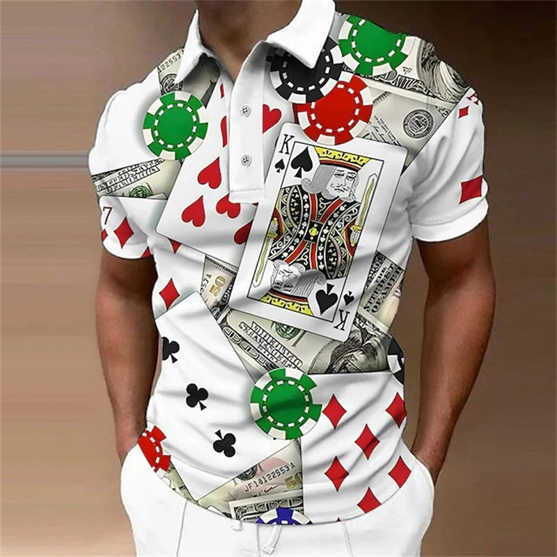 

Мужская рубашка-поло с отложным воротником, с графическим принтом