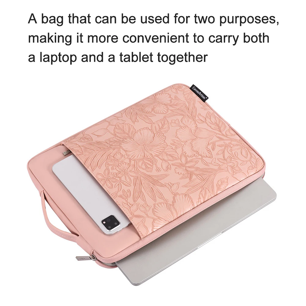 Waterproof PU Leather Laptop & Tablet Sleeve with Extendable Handle (13-16 inch)