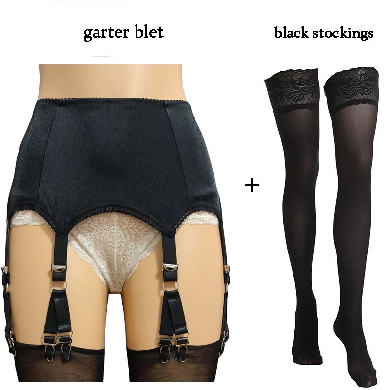 Garter Belt Vintage Suspender Belt Sexy Women Garter Belt with Lace Stockings