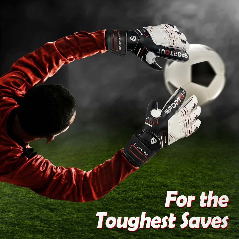Caracal Professional Goalkeeper Gloves - Finger Save Soccer Gloves With German Latex Grip, Size 9