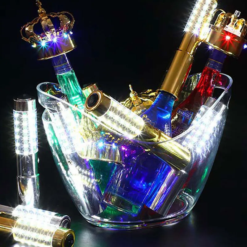 5Pcs Party Decor LED Strobe Baton Light Rechargeble Champagne Bottle Handheld Stick For KTV Bar Concert Events