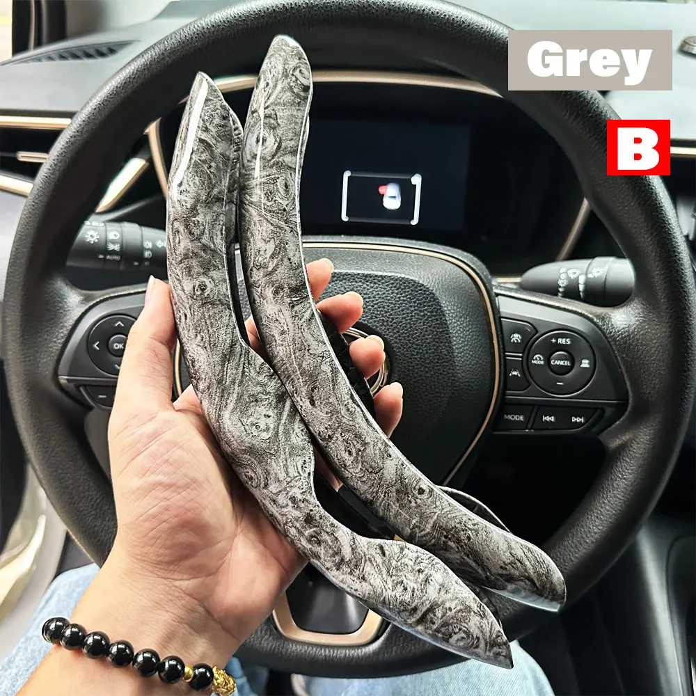 Luxurious 38cm Leather Car Steering Wheel Cover