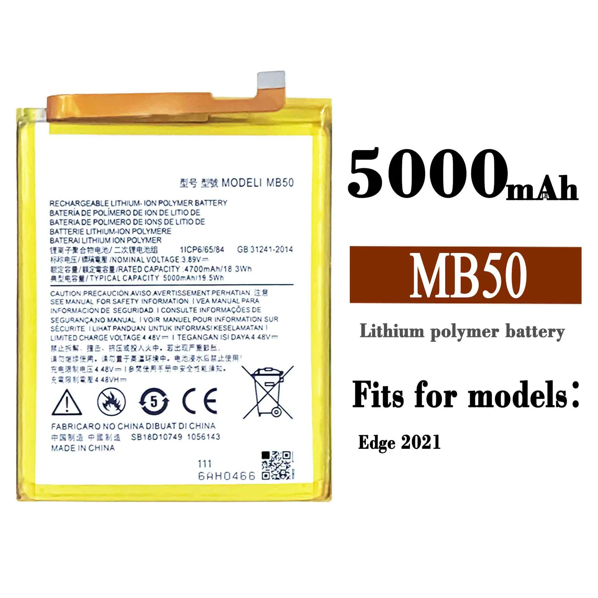 

MB50 High Quality Replacement Battery For Motorola EDGE 2021 5000mAh New Built-in Mobile Phone Lithium Batteries