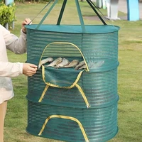 Food Drying Nets Fish Fruit Flowers Zipper Anti-mosquito Windproof Multifunctional Foldable Household Clothes Hanging Basket 2