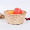 Multifunction Storage Basket Yellow Handmade Rattan Weaving Basket Round Home Decoration Flower Basket For Fruit Bread Sundries 5