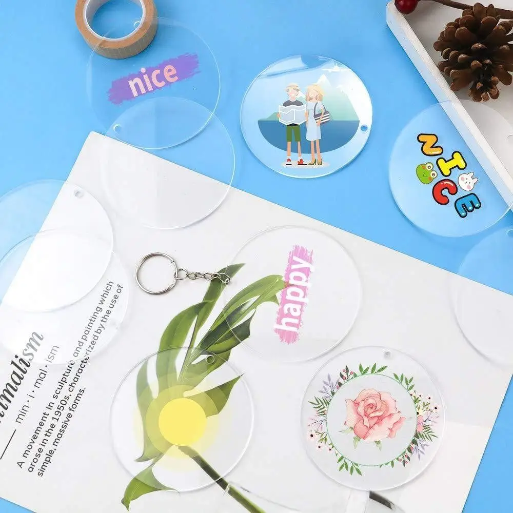 

10 шт., прозрачные круглые акриловые листы для украшения