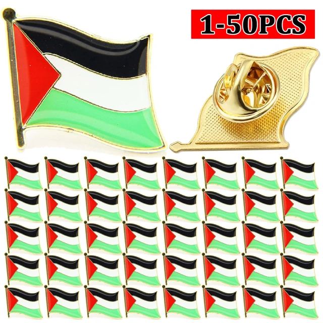 Palestine Flag Brooch Pins - Palestine Flag Pins Bulk Badge, Metal