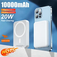 마그네틱 무선 고속 충전 외부 보조 배터리 팩, MagSafe 보조배터리, 아이폰, 샤오미, 삼성용, 20W USB-C, 10000mAh