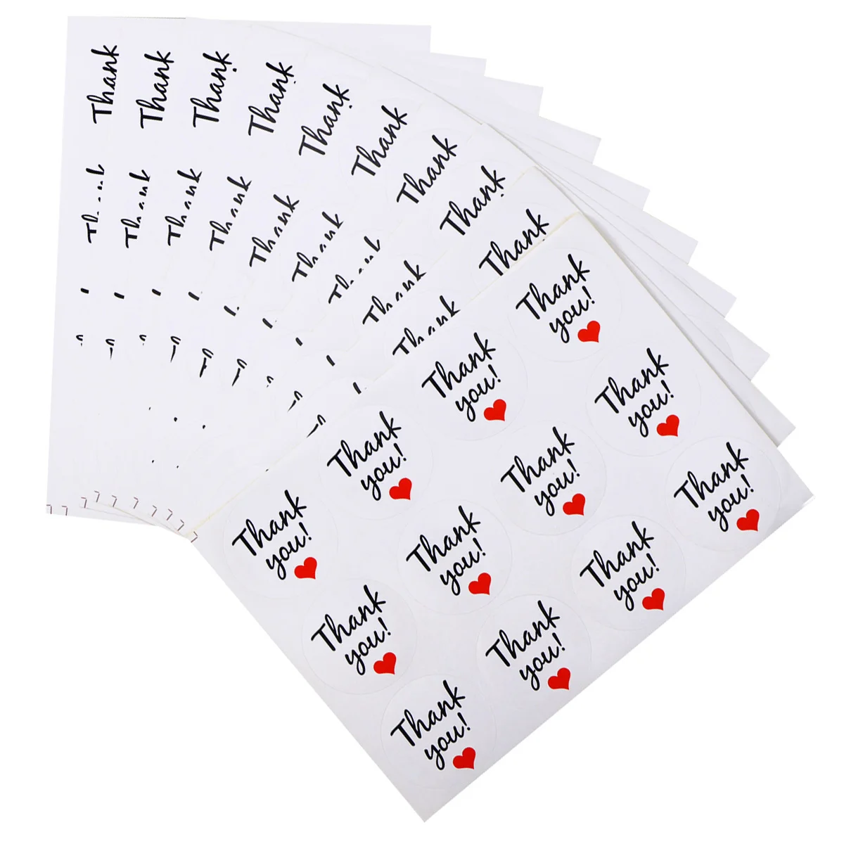 

10 Sheets Heart-Shaped Thank You Sticker Craft Thank You Label Adhesive Labels Decorative Sealing Stickers