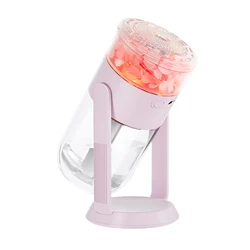 Compact USB Rotatable Humidifier with Ambient Night Light - Ultra Quiet, 2 Spray Modes - USB Type - C (Purple)
