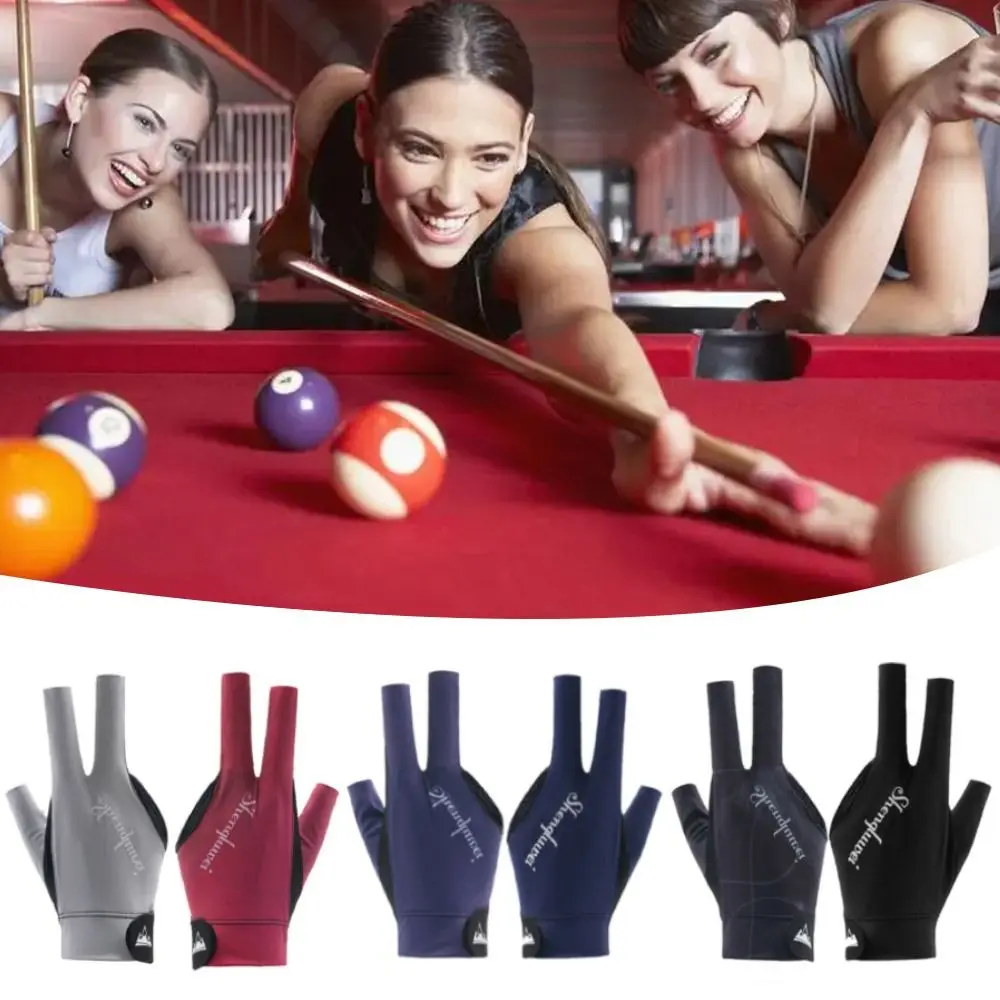 

Left Hand Billiards Glove Portable Breathable Non Slip Three Fingers Glove Elastic Snooker Billiard Glove Fitness Accessories