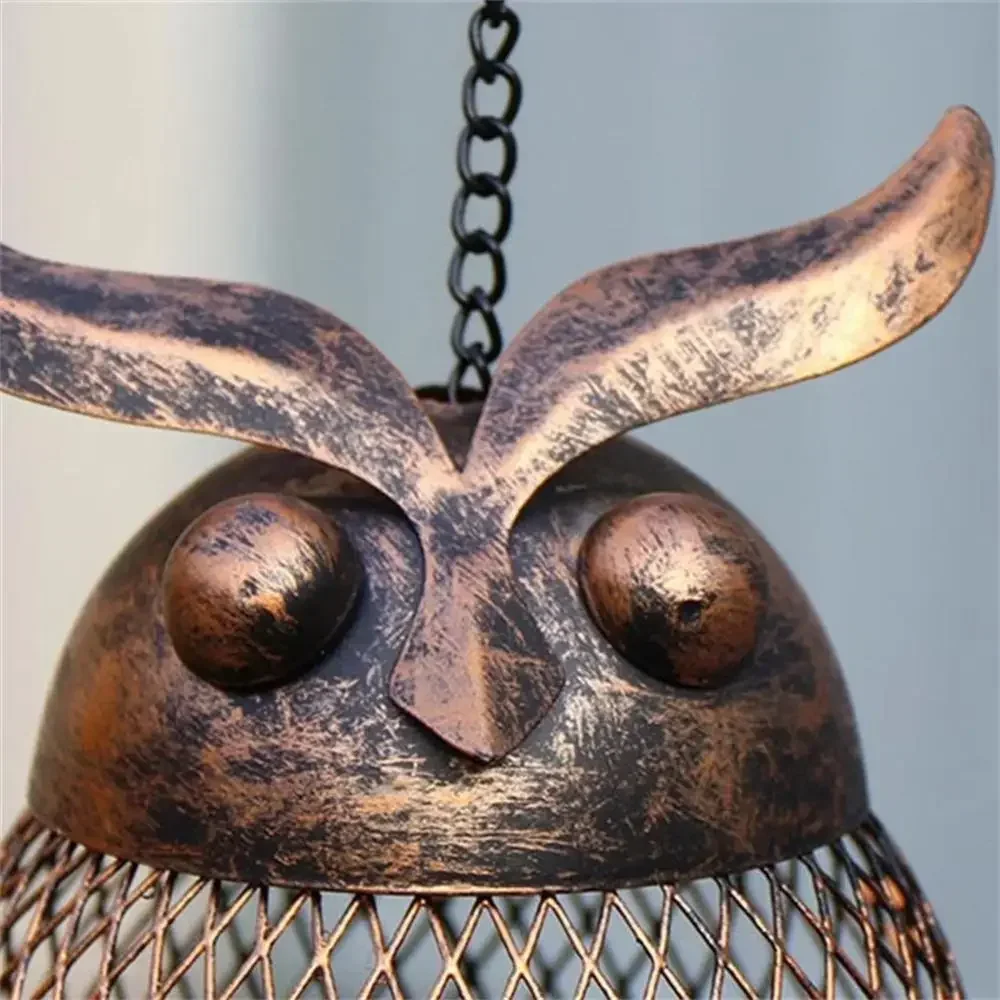 

Metal Bird Mesh Hanging Owl Shape Decor Garden Outdoor Accessories Wild Feeders Outside Hummingbird For Feeder