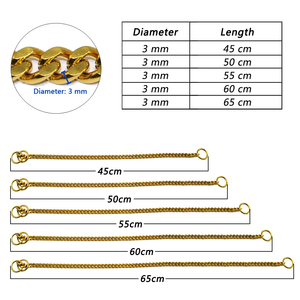 Dog Chain Collar Stainless Steel Dogs Slip Collars Metal Pet P Choke Chrome Plated Chian For Medium Large Dogs Training Pitbull Dog Collar Pet Collar