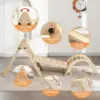 5 in 1 Pikler Triangle Set Wooden Montessori Climbing Set Inside Foldable with Ladder Ramp Arch Rocker and Slide Climbing Toys 3