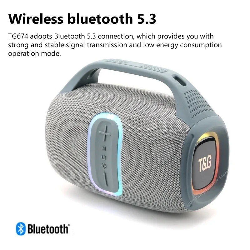 TG674 Wireless Portable Waterproof Fabric BT Speakers Stereo Bass Woofer Sound HIFI Music Multicolor Outdoor Speaker FM Radio 3