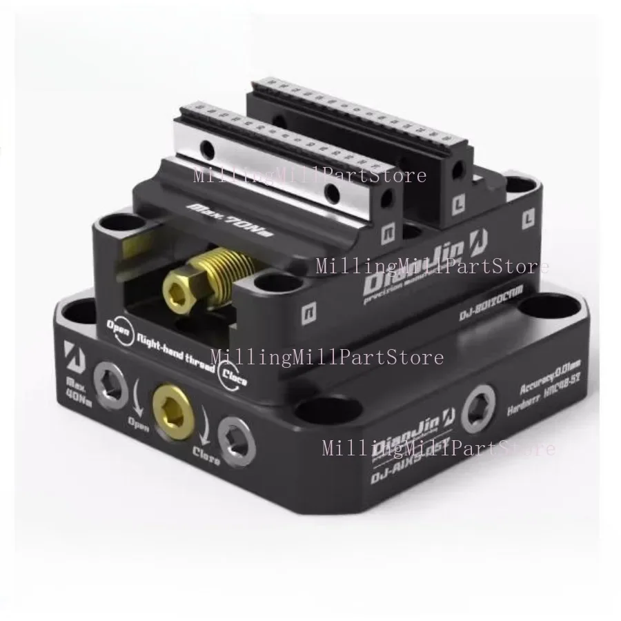 4-5 Axis Fixture Self-centering Vise Positive Paired with Zero Point Quick Change Four Axis L-block Bridge Board DJ-6080H D52