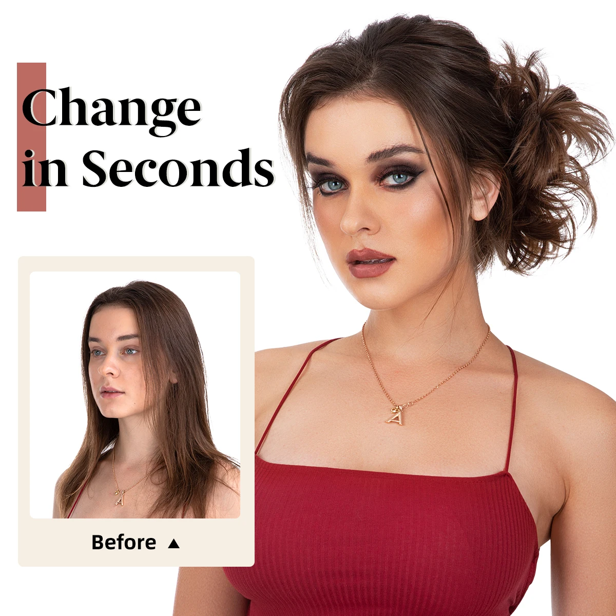 "Transform Your Look with SARLA Synthetic Messy Curly Hair Bun Extensions - Chic Clip-In Hairpieces for Effortless Updos!" - Image 3