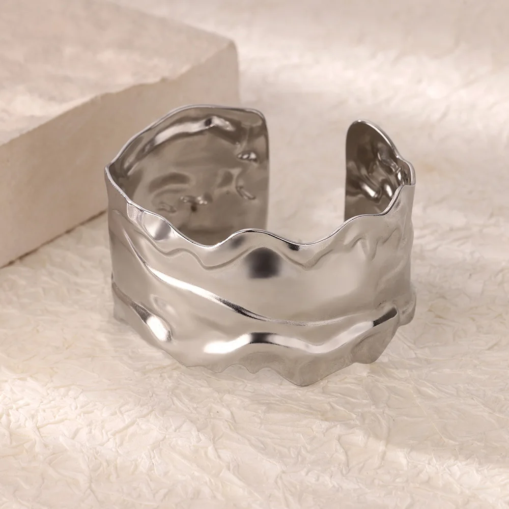 Geometric Wide Bangles for Women Wedding Party Jewelry