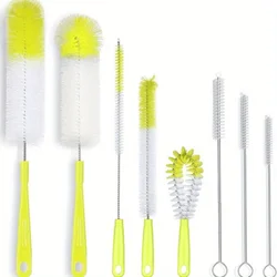 Premium 8 - Piece Bottle Cleaning Brush Set - Long - Handled Cleaner (YELLOW)