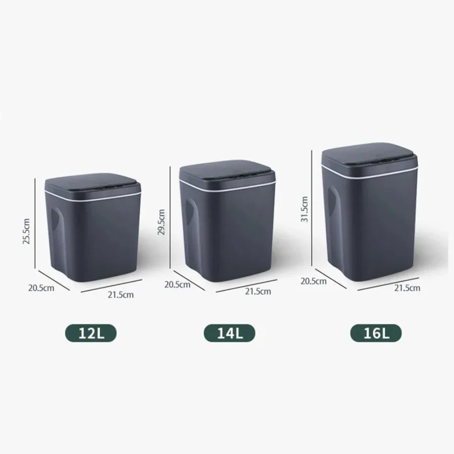 12L/14L/16L USB 충전식 스마트 휴지통 자동 센서 쓰레기통 지능형 센서 충전식 전기 쓰레기통